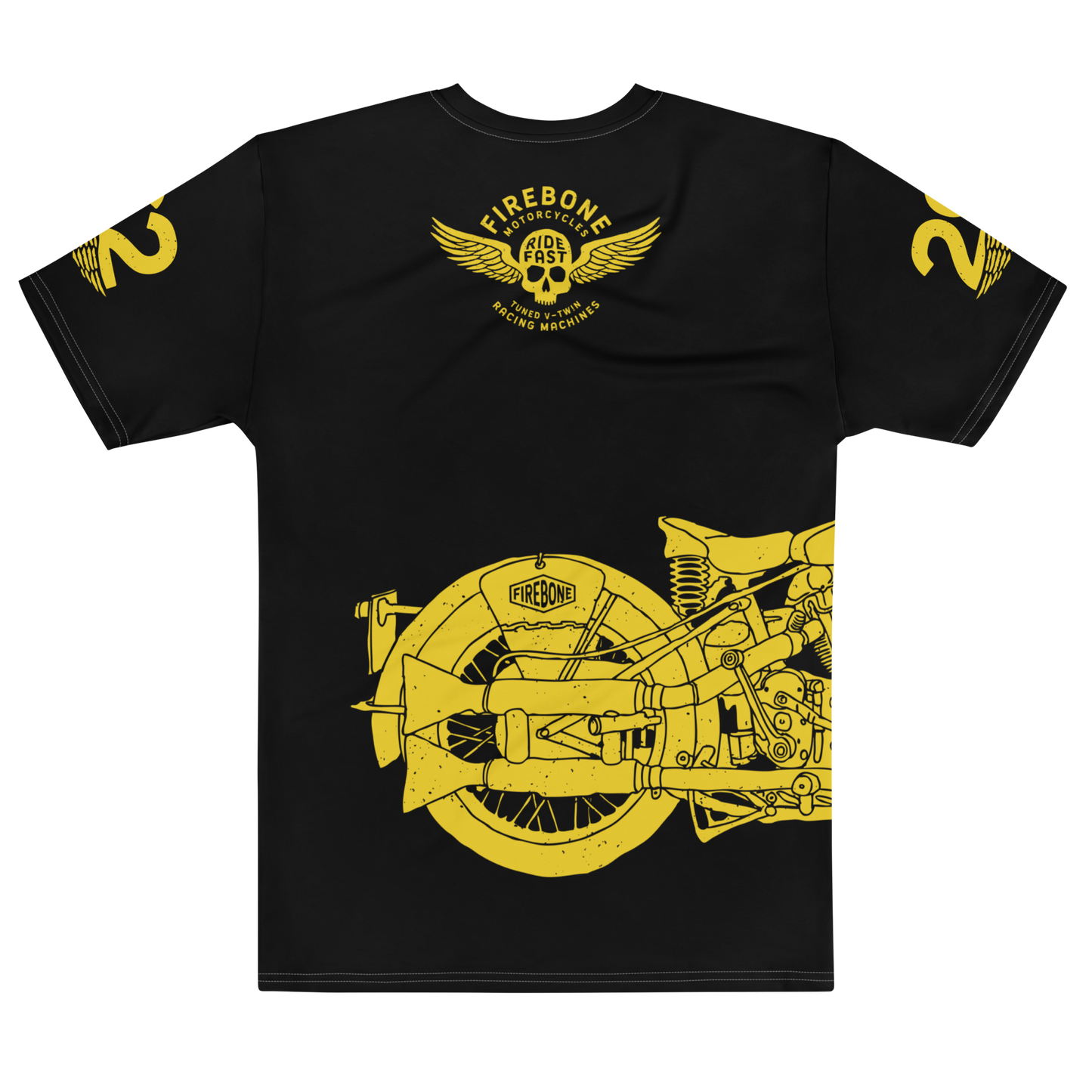 2962 Vintage Motorcycle Yellow on Black