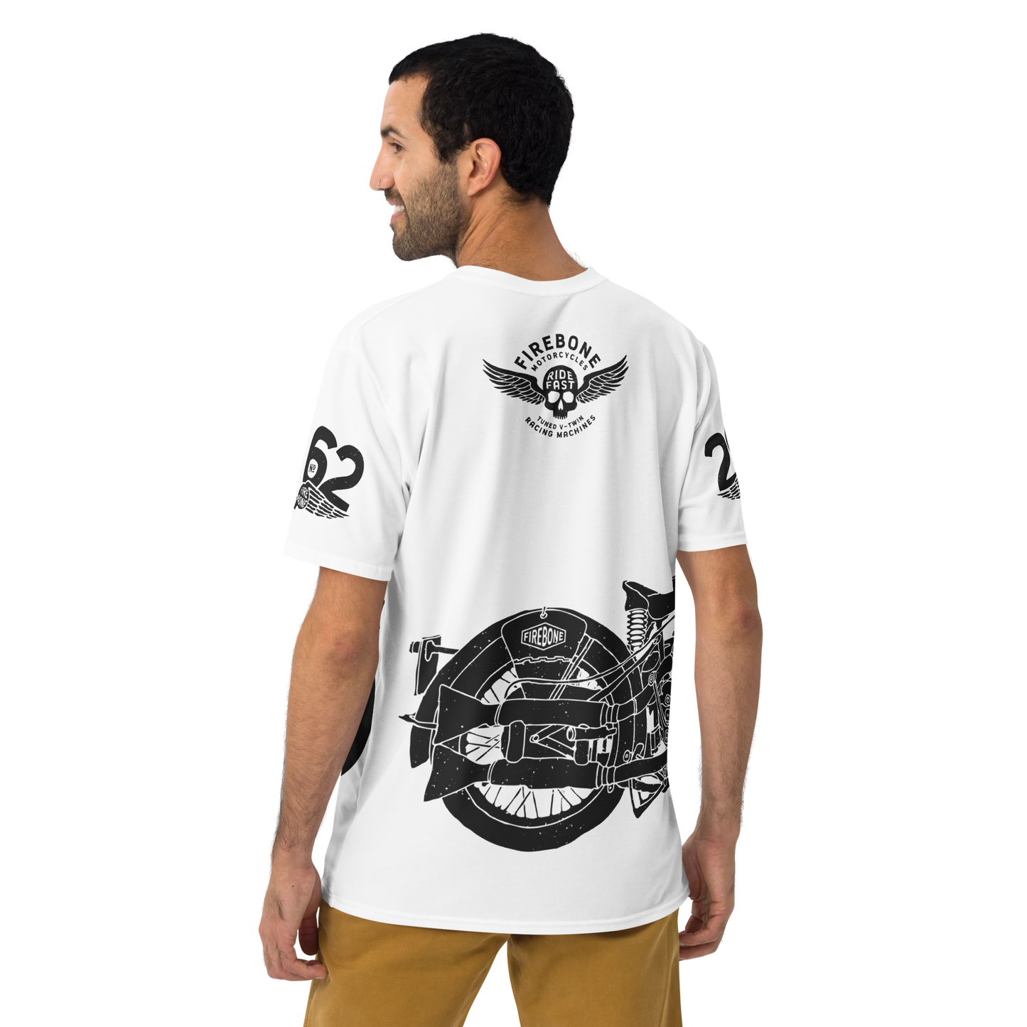 2962 Vintage Motorcycle t-shirt Dark Grey on White