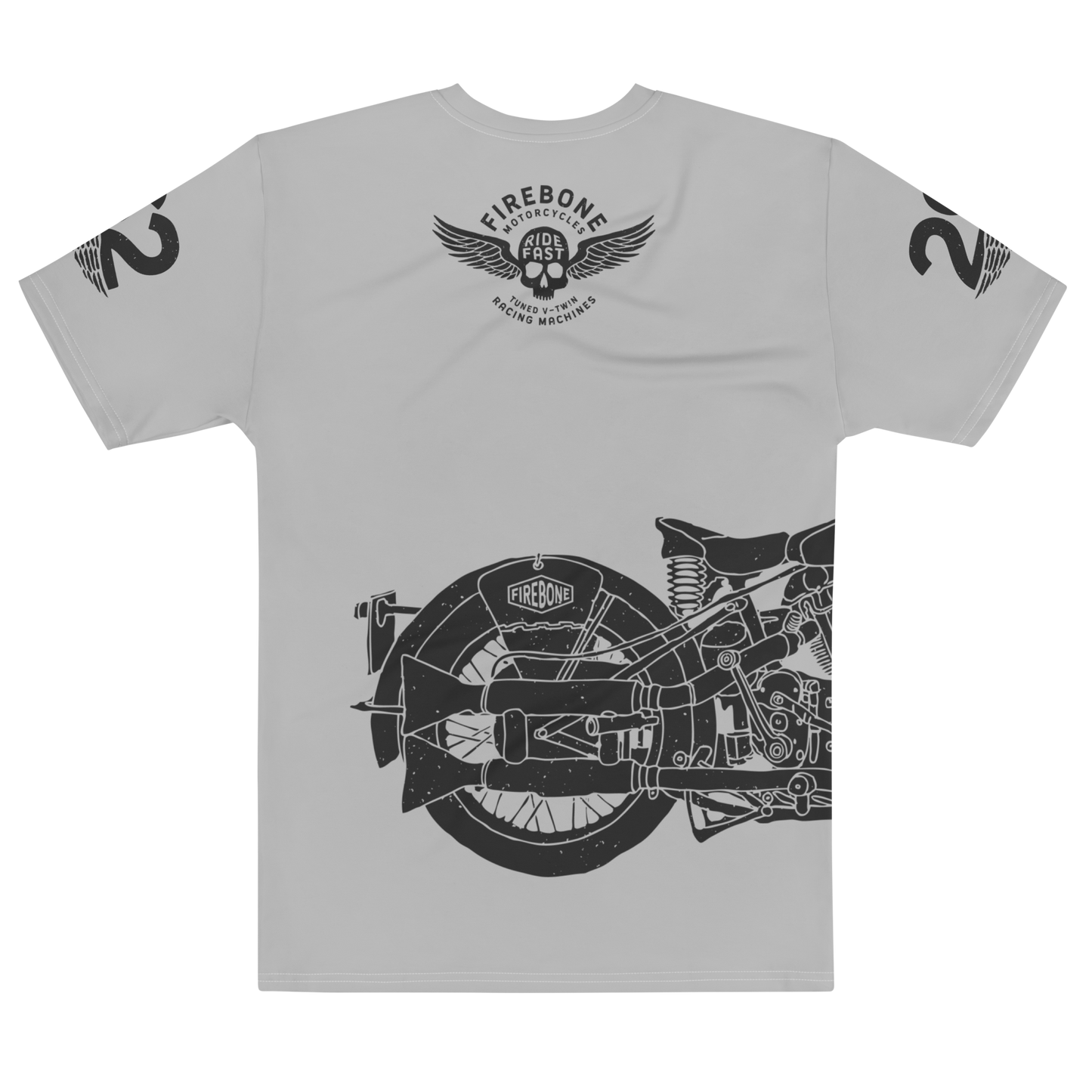2962 Vintage Motorcycle t-shirt Dark Grey on Silver