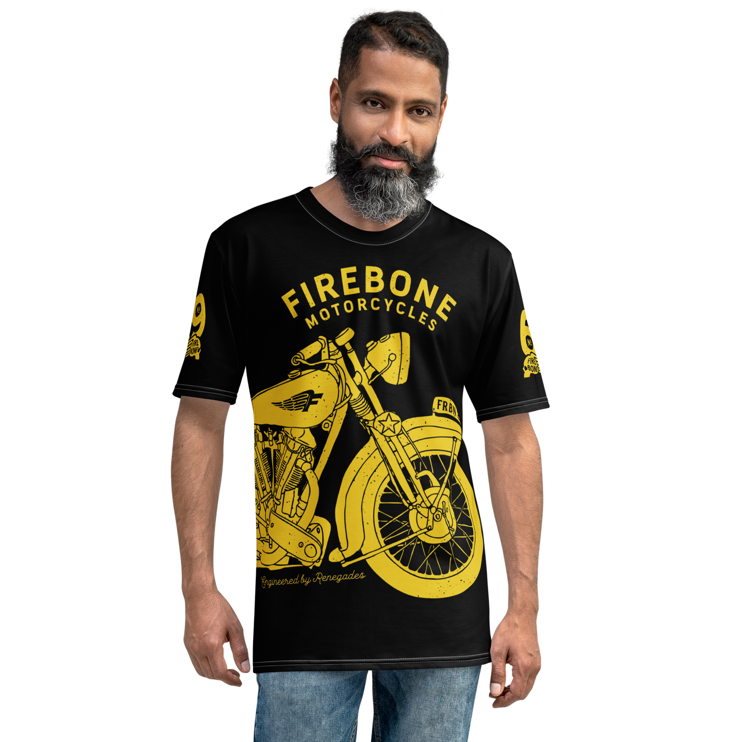 2962 Vintage Motorcycle Yellow on Black