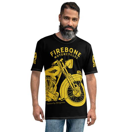 2962 Vintage Motorcycle Yellow on Black