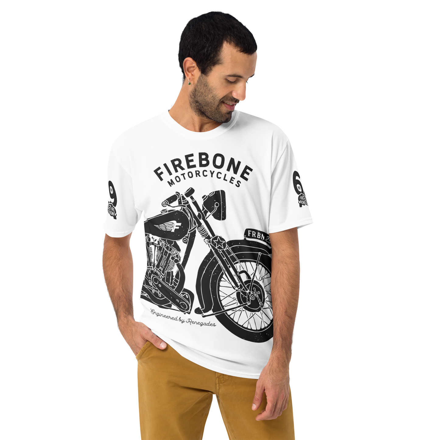2962 Vintage Motorcycle t-shirt Dark Grey on White