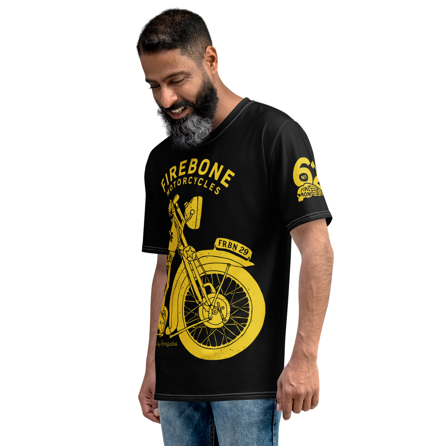 2962 Vintage Motorcycle Yellow on Black