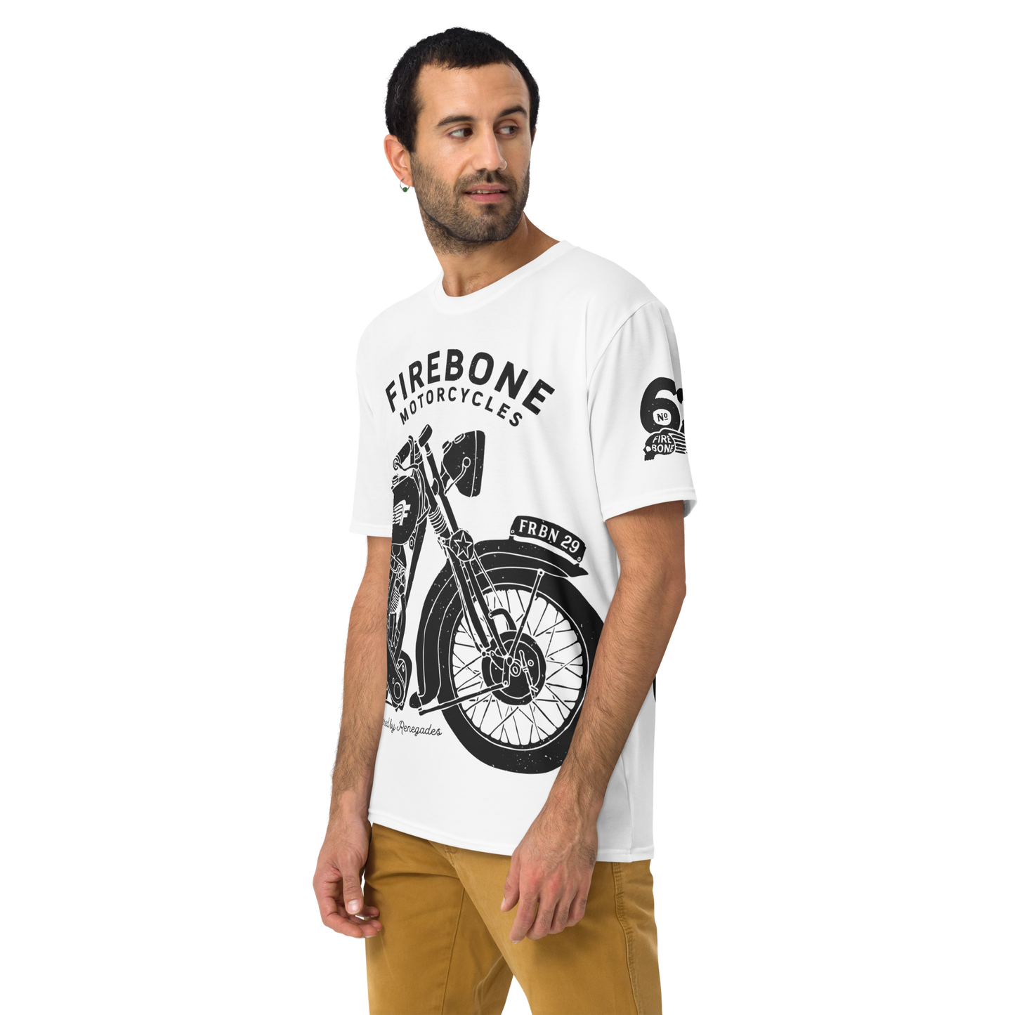 2962 Vintage Motorcycle t-shirt Dark Grey on White