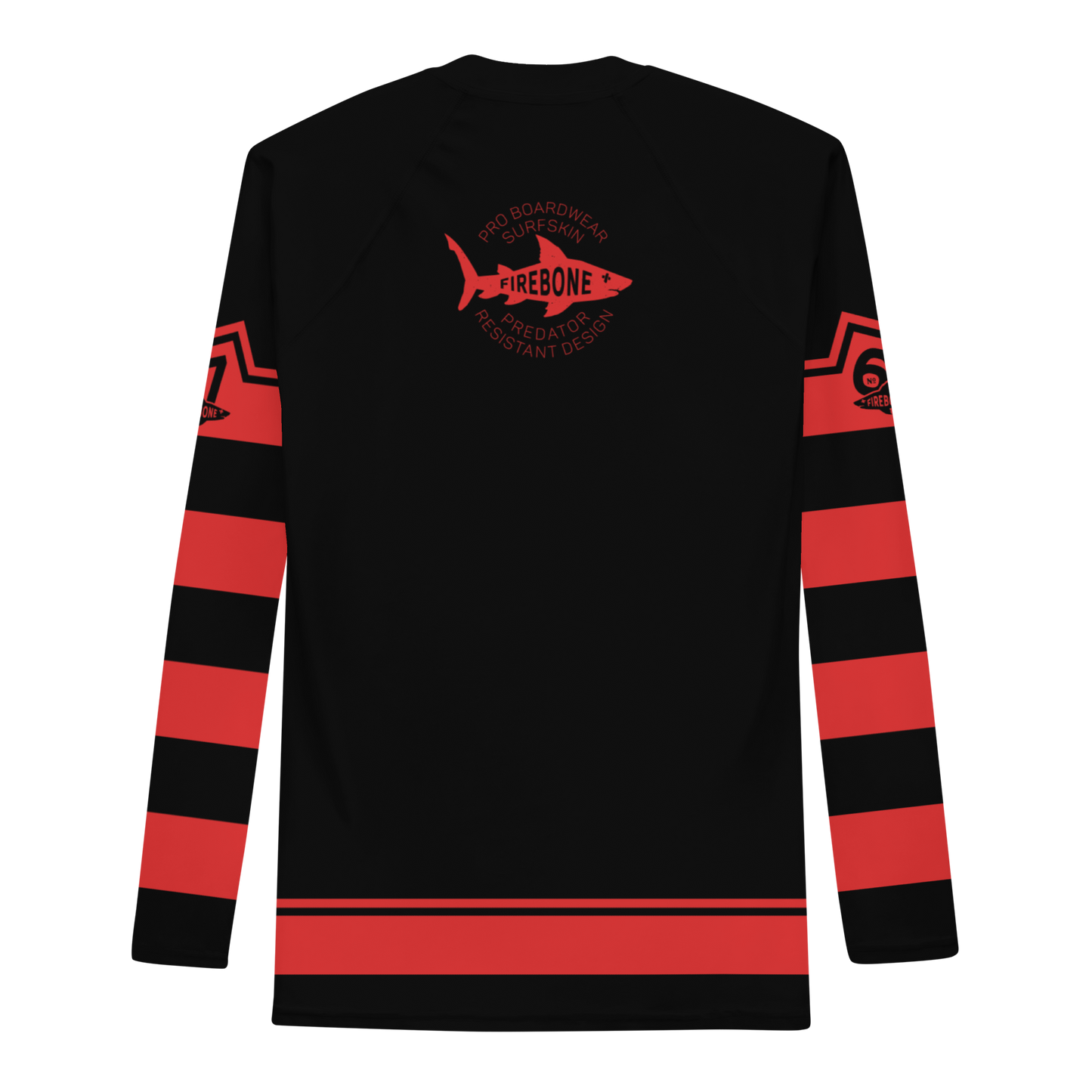Men's Surf Skin Red on Black Rash Guard