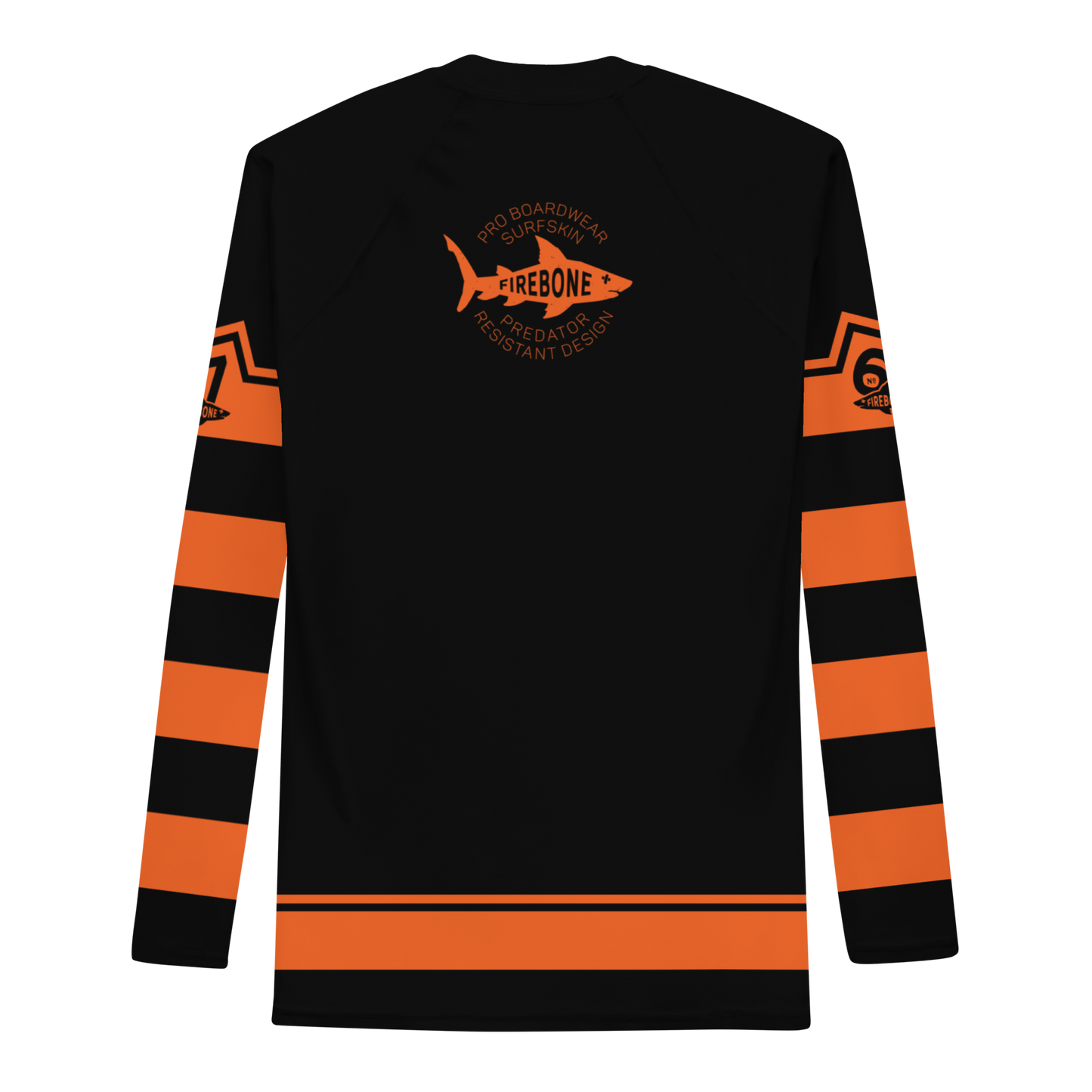 Men's Surf Skin Orange on Black Rash Guard