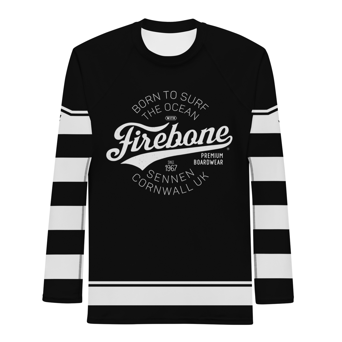 Men's Surf Skin Grey on Black Rash Guard