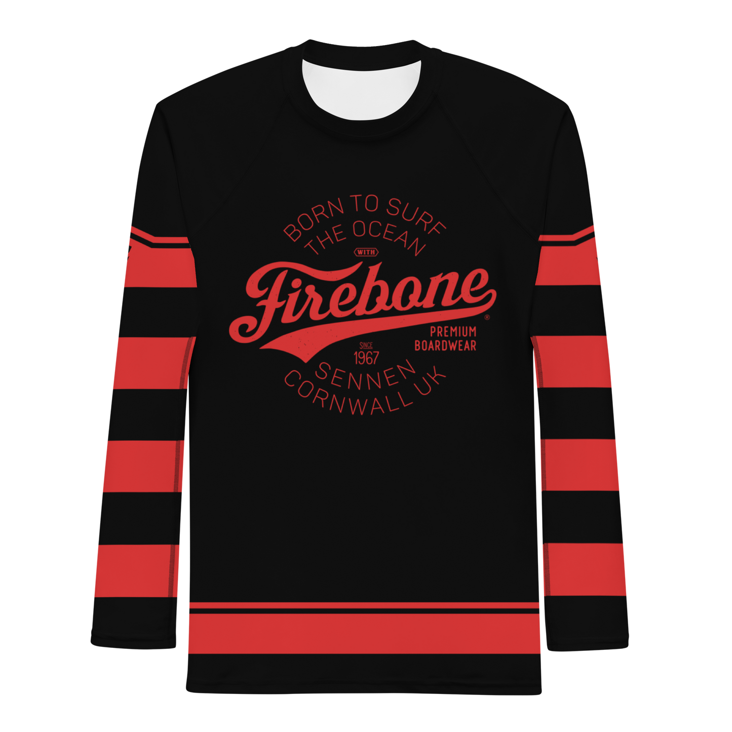 Men's Surf Skin Red on Black Rash Guard