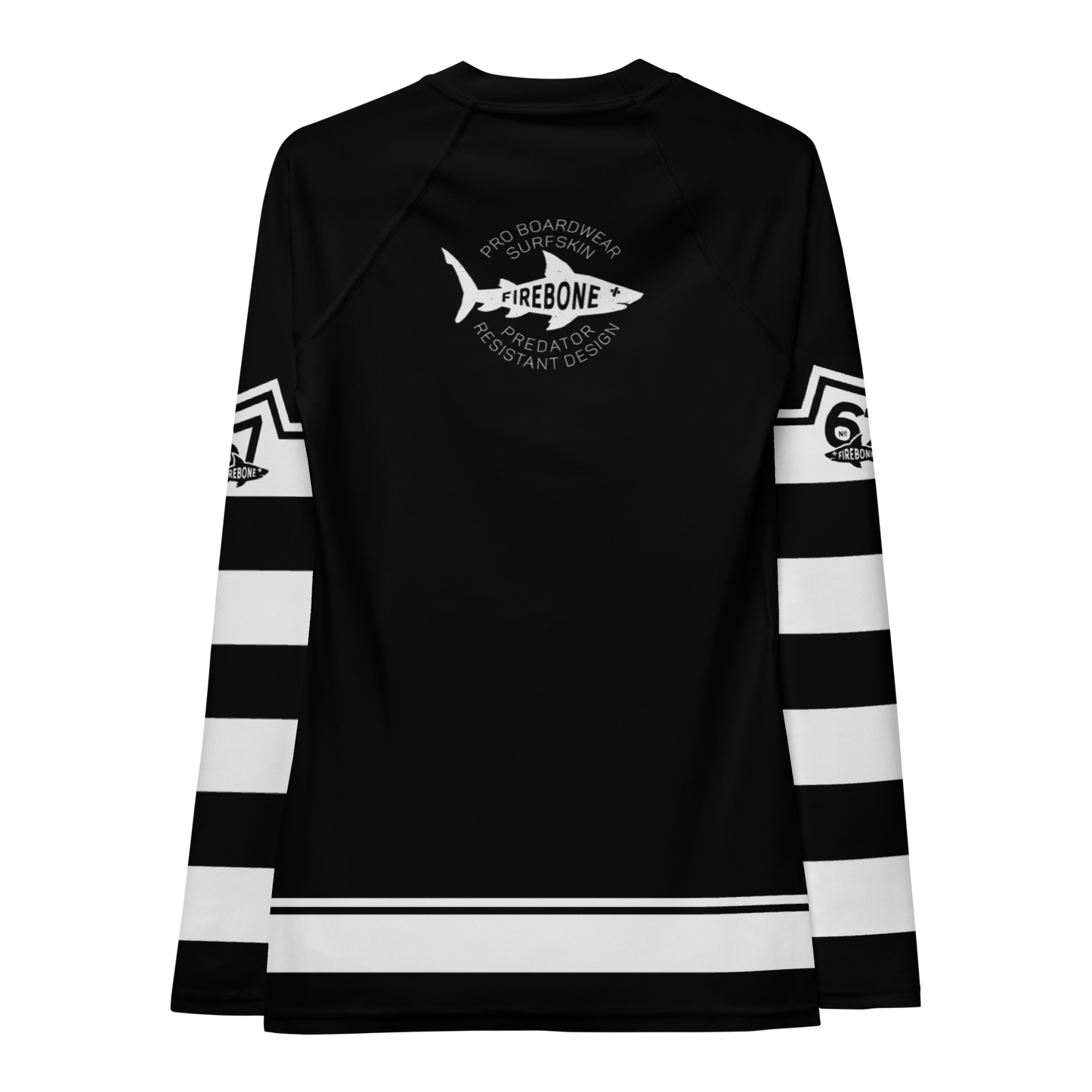 Women's Surf Skin Grey on Black Rash Guard