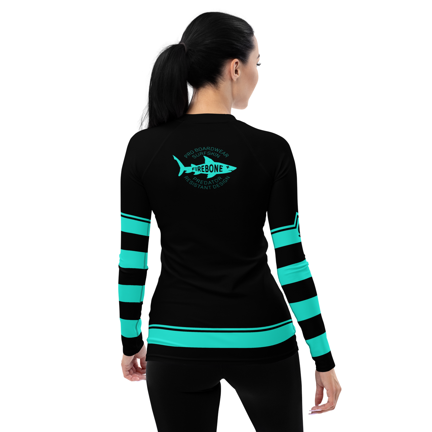 Women's Surf Skin Mint Blue Rash Guard