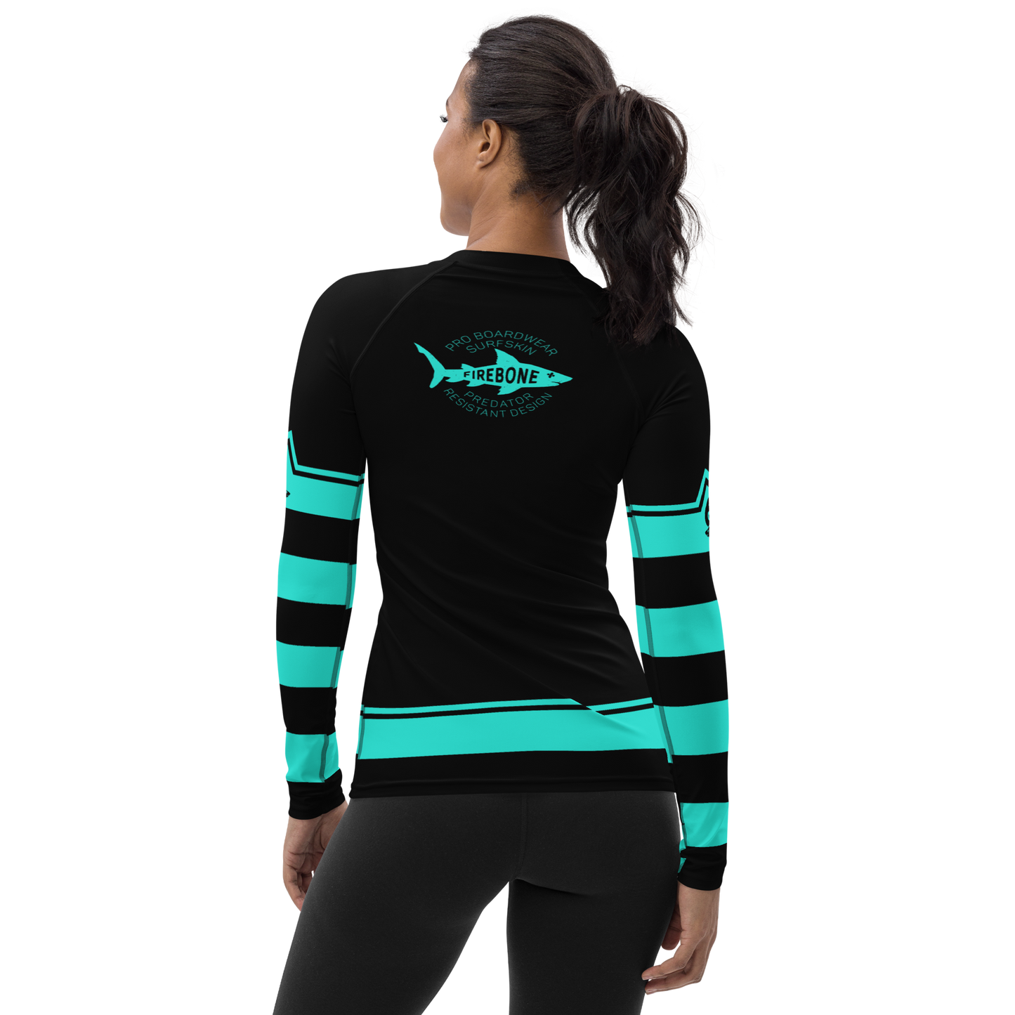 Women's Surf Skin Mint Blue Rash Guard