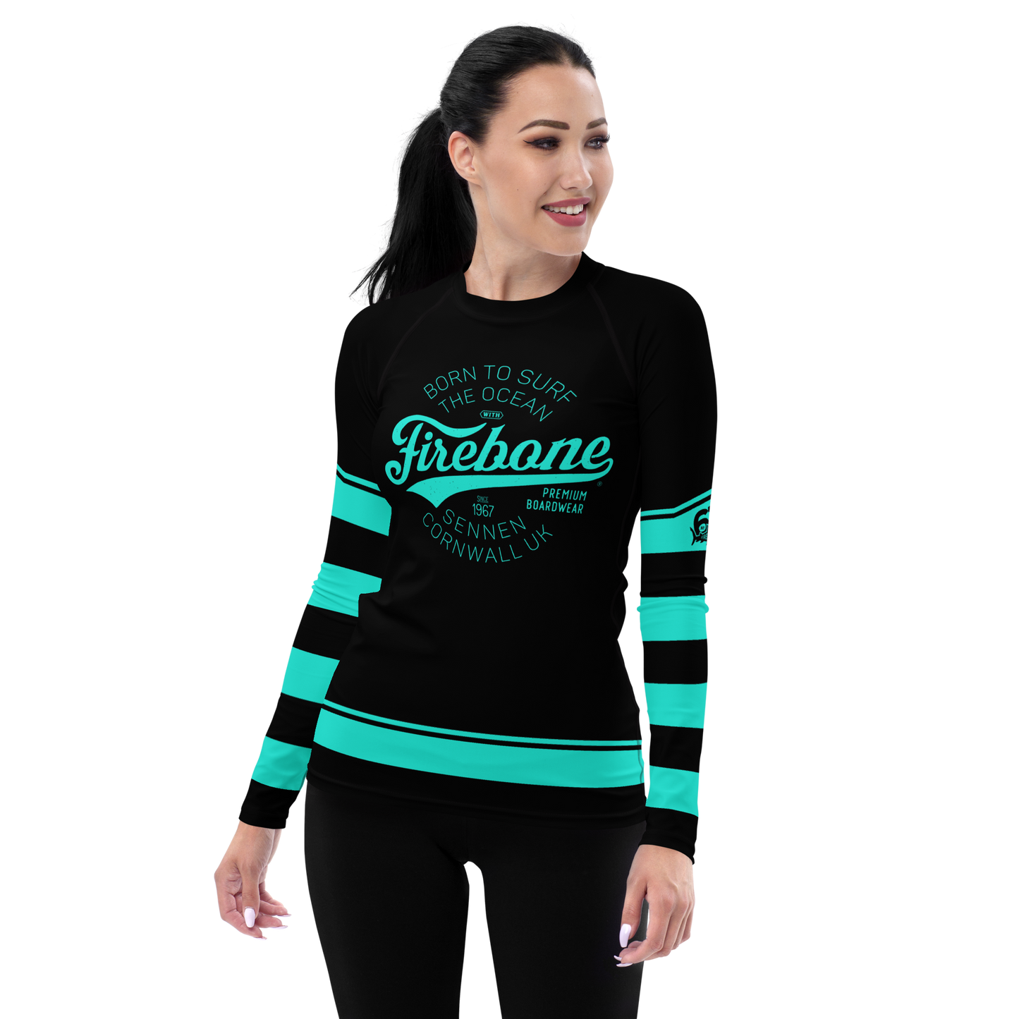 Women's Surf Skin Mint Blue Rash Guard