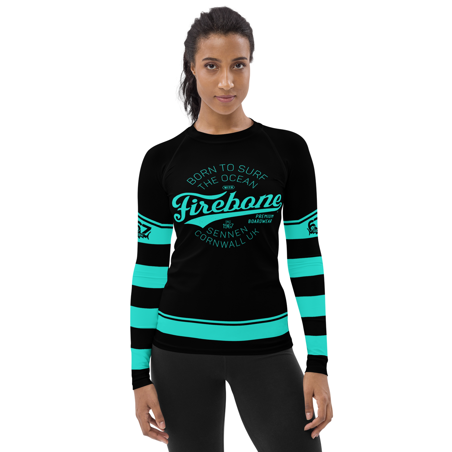 Women's Surf Skin Mint Blue Rash Guard