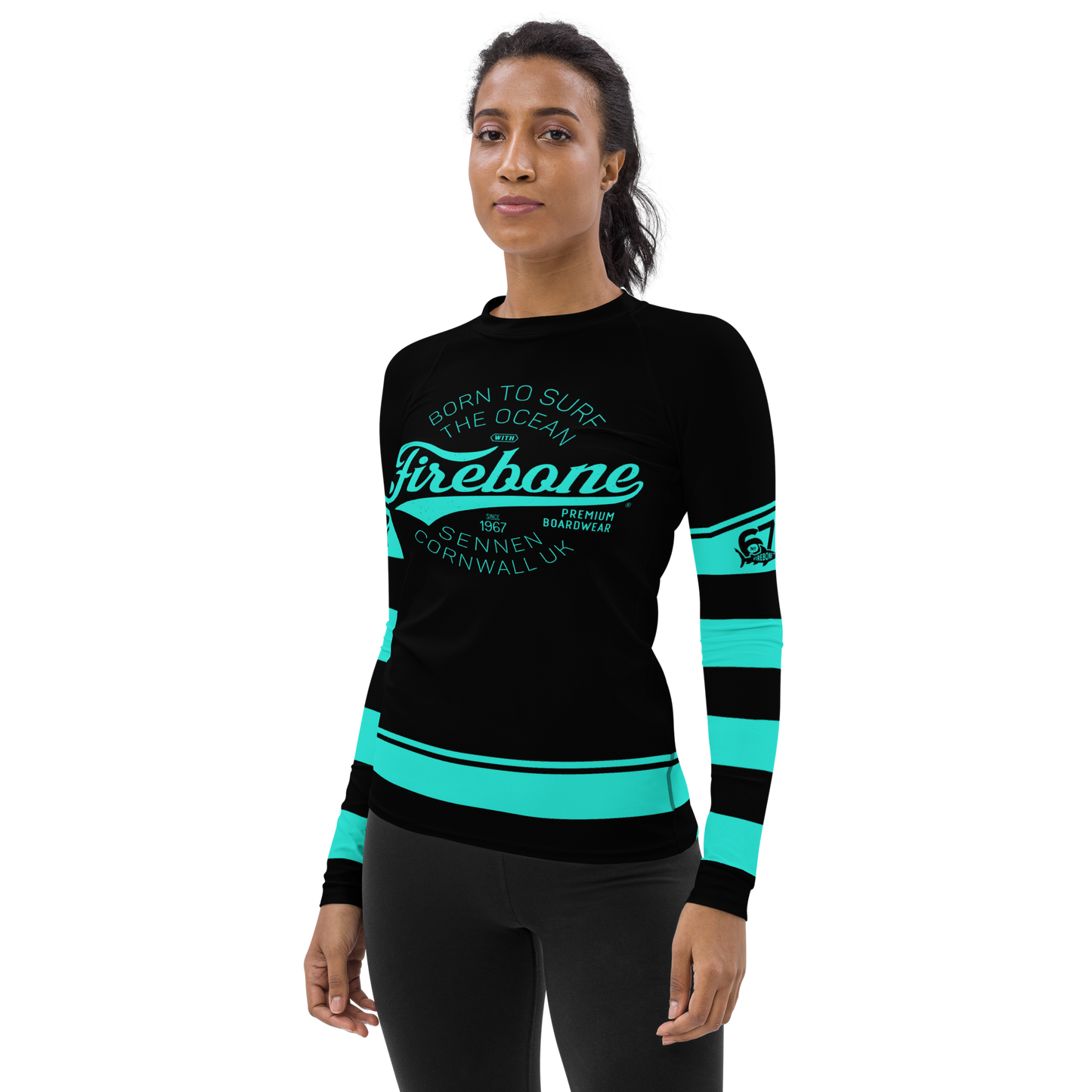 Women's Surf Skin Mint Blue Rash Guard