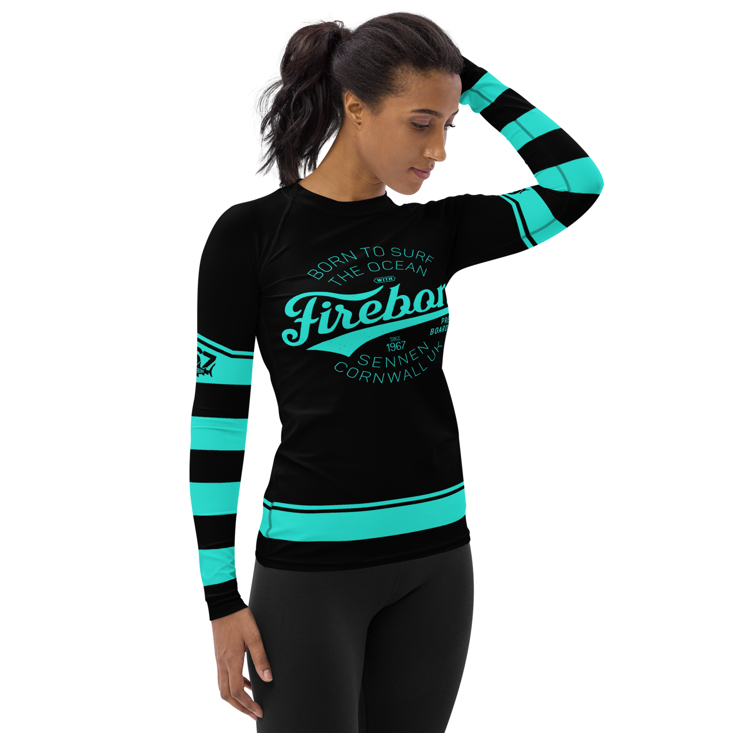Women's Surf Skin Mint Blue Rash Guard