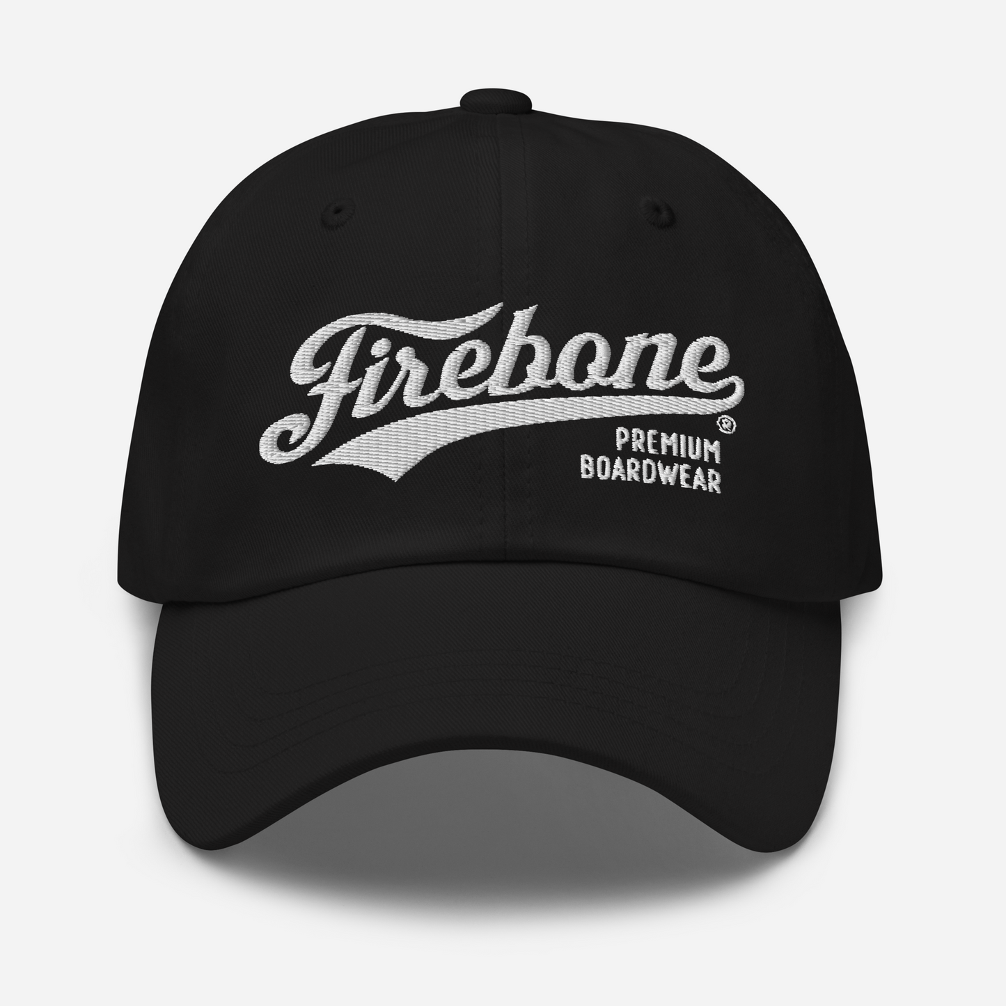 Black Firebone Swish Logo Baseball Cap