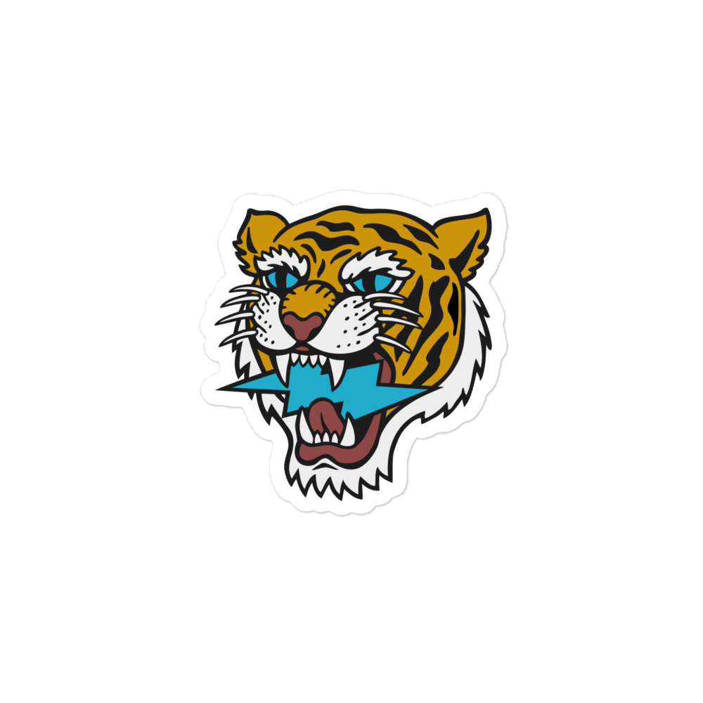 Iconic Yella Lightning Strike Tiger Stickers