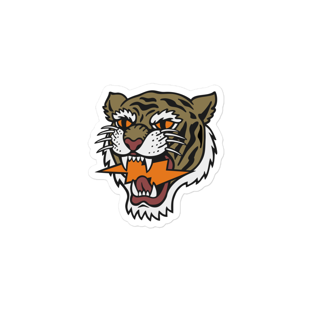 Iconic Army Green Lightning Strike Tiger Stickers