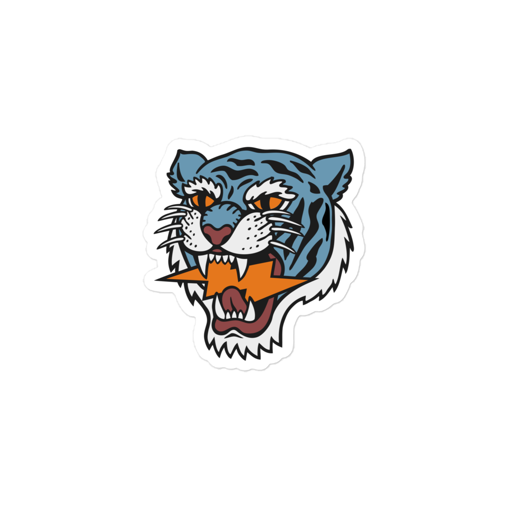 Iconic Blue Lightning Strike Tiger Stickers