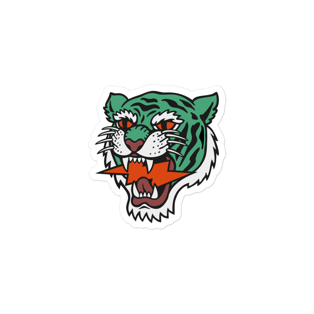 Iconic Green Lightning Strike Tiger Stickers