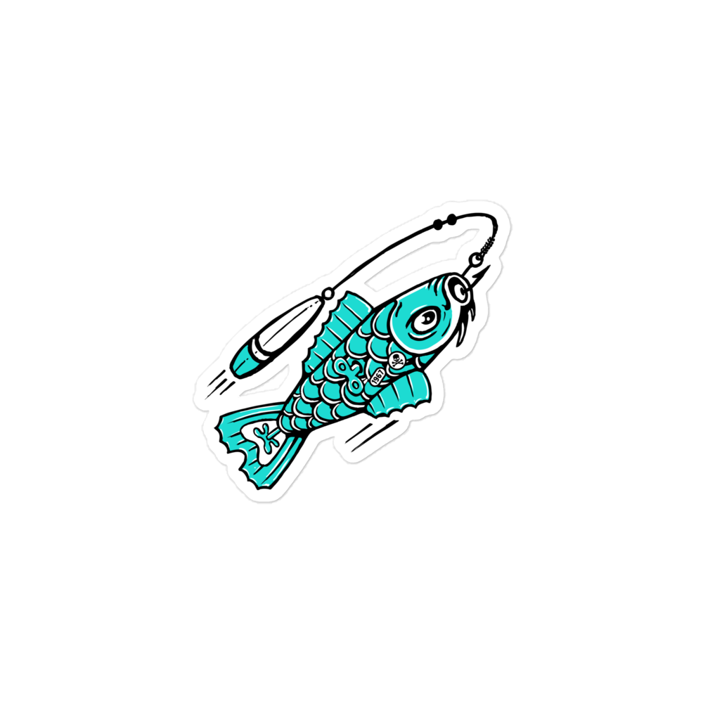 Tin Koi Blue Green Stickers