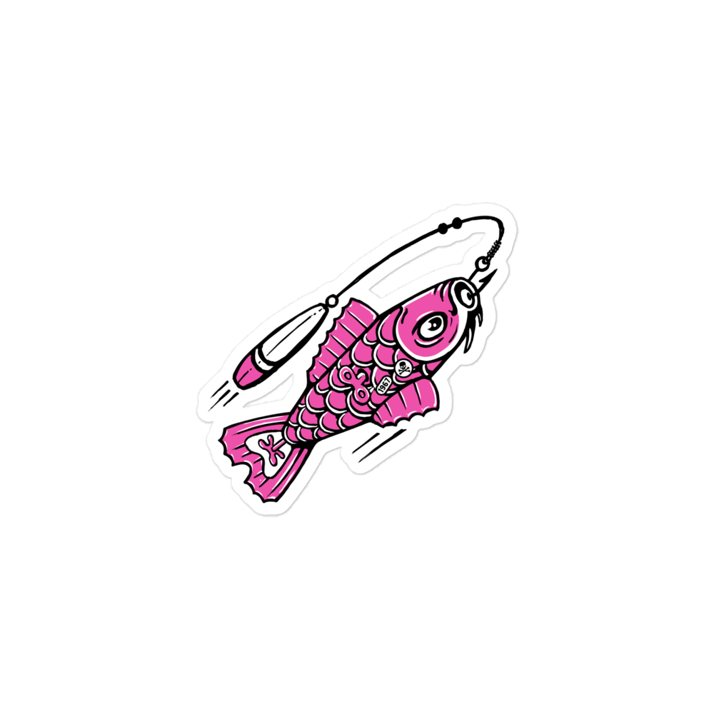 Tin Koi Blue Pink Stickers