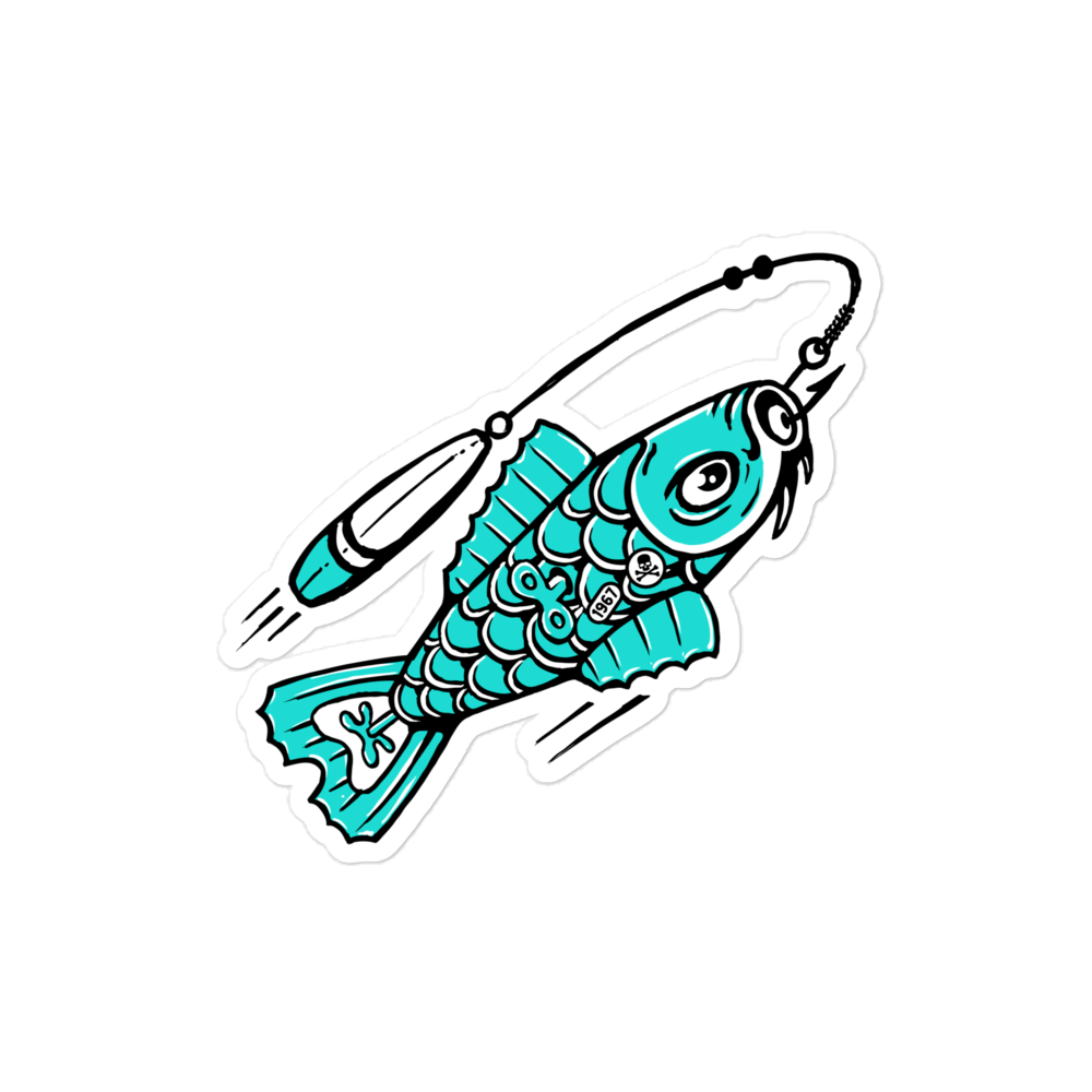Tin Koi Blue Green Stickers