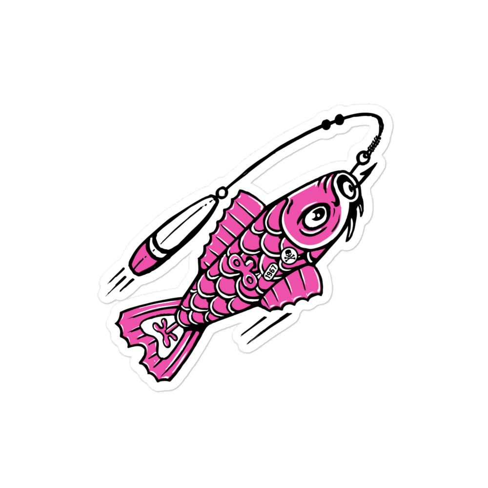 Tin Koi Blue Pink Stickers