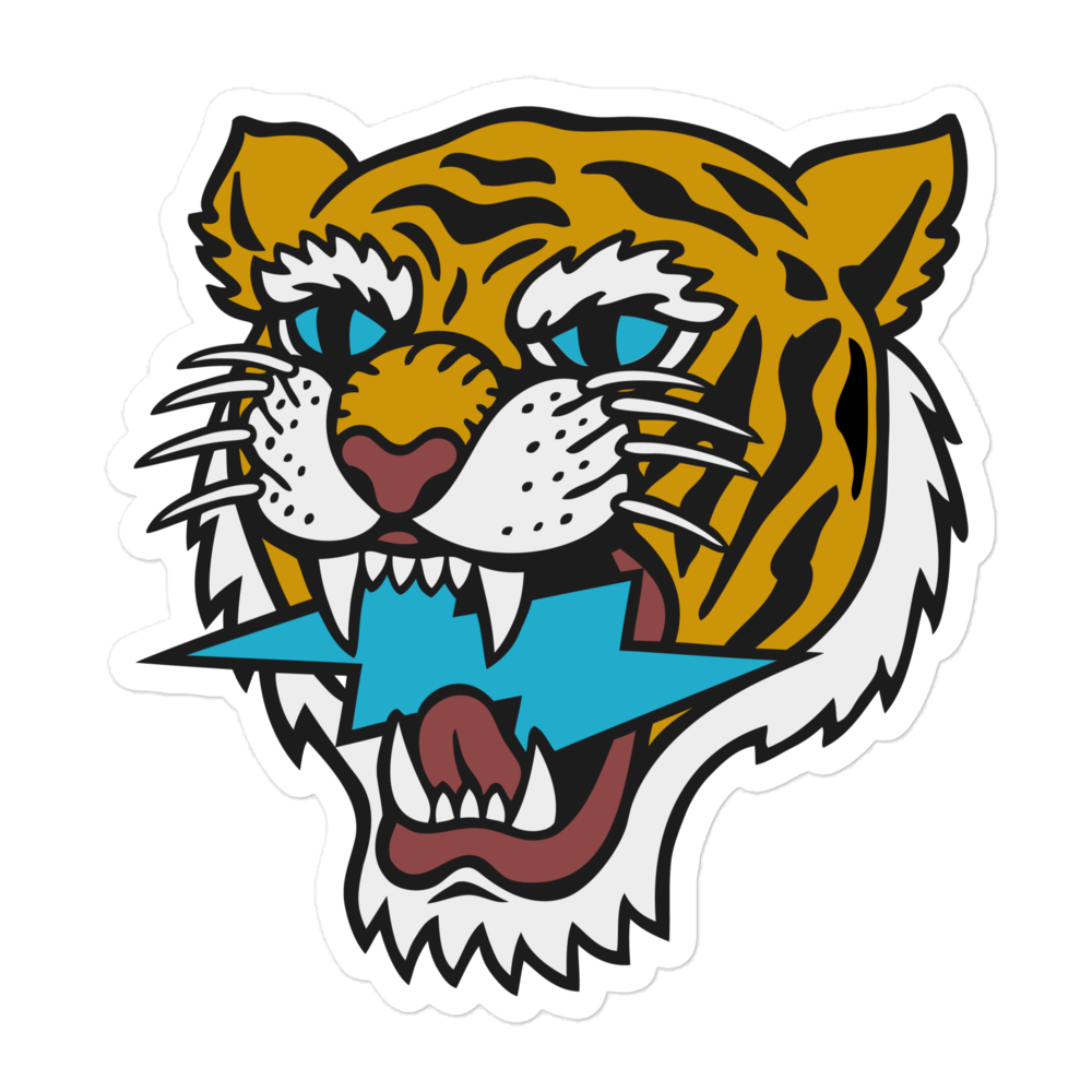 Iconic Yella Lightning Strike Tiger Stickers