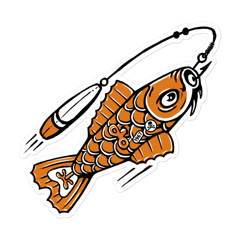 Tin Koi Blue Orange Stickers