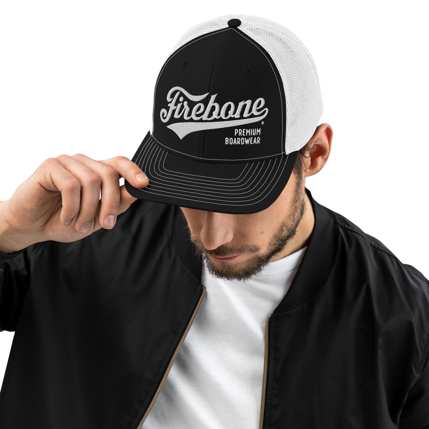 Firebone Swish logo Truckers Cap