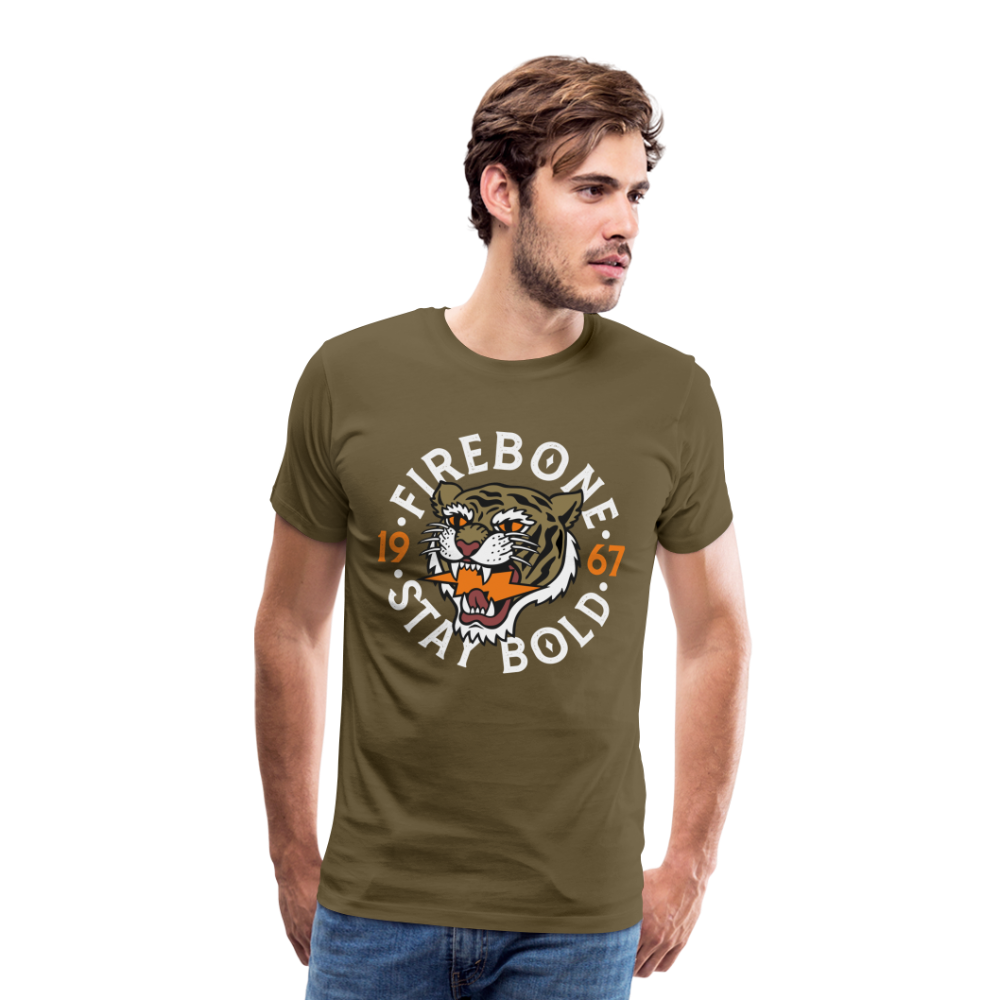 Men’s Tiger Head - Stay bold - Premium T-Shirt - khaki