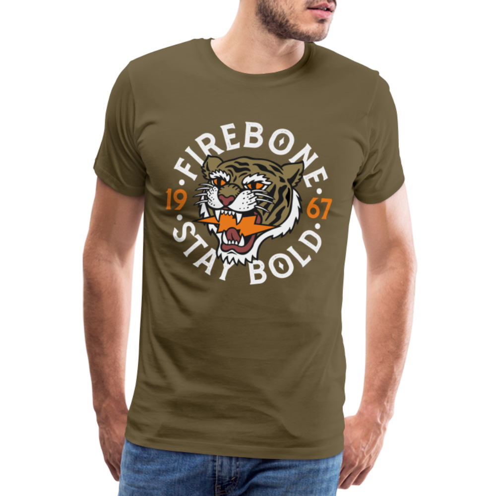 Men’s Tiger Head - Stay bold - Premium T-Shirt - khaki