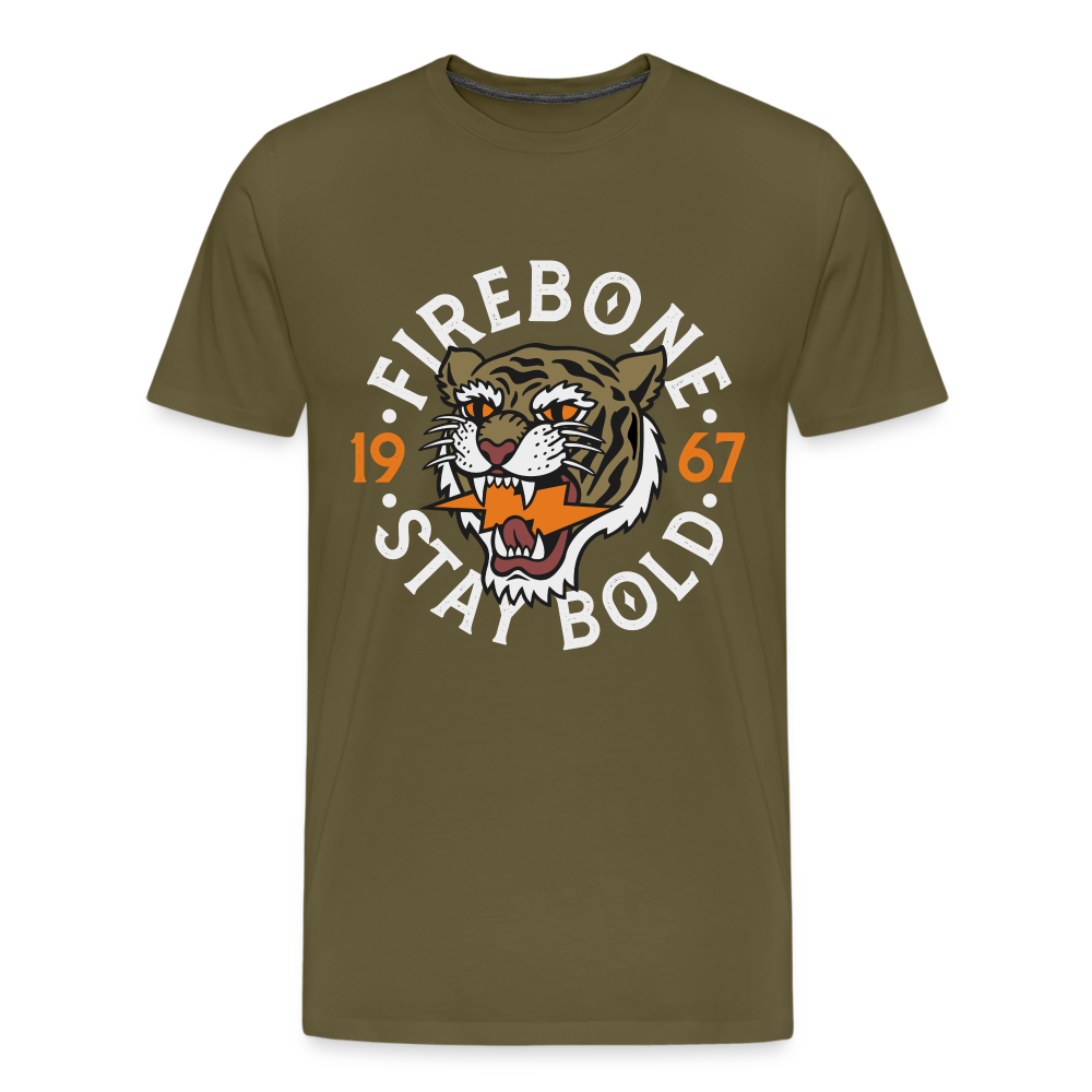 Men’s Tiger Head - Stay bold - Premium T-Shirt - khaki