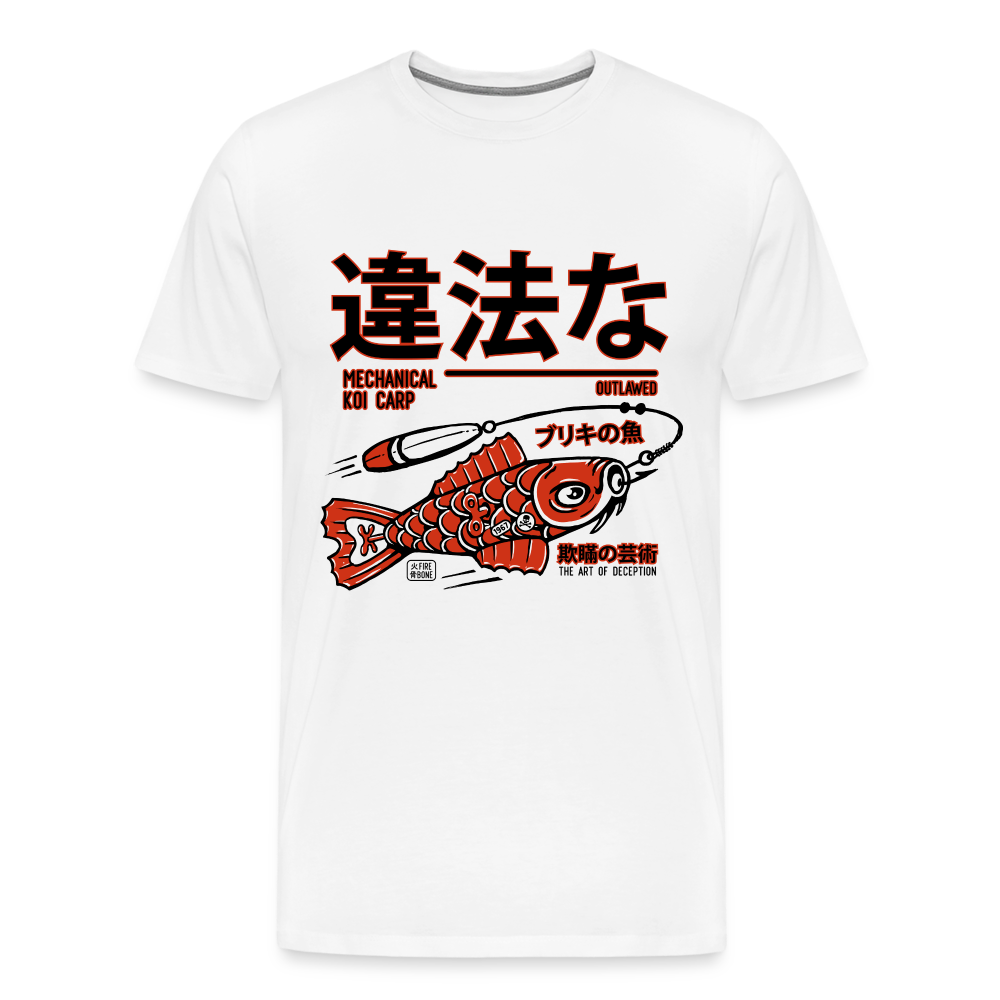 Tin koi red on white premium t-shirt - white
