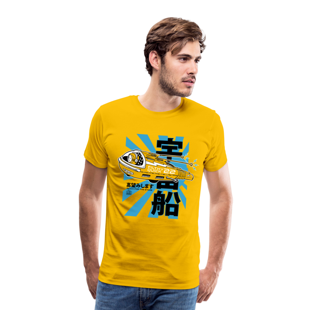 Filthy Quick Space Ship - Yellow - Men’s Premium T-Shirt - sun yellow