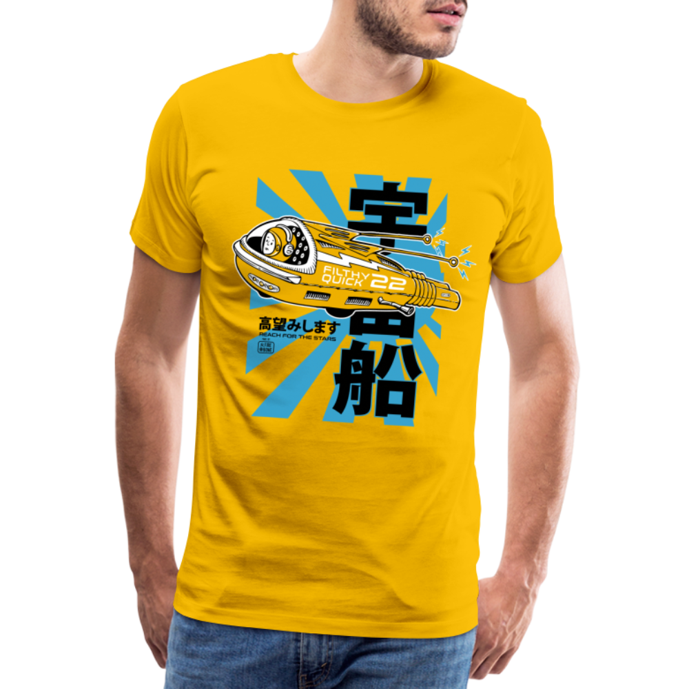 Filthy Quick Space Ship - Yellow - Men’s Premium T-Shirt - sun yellow
