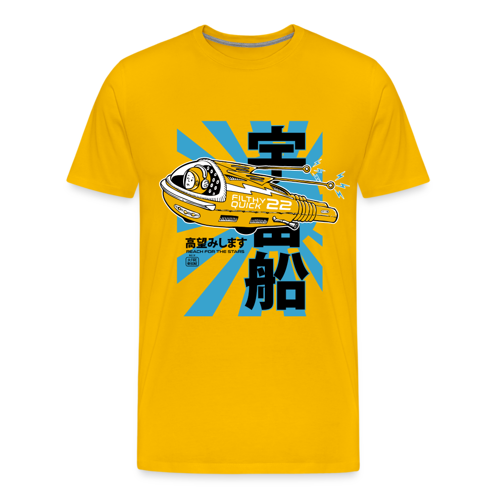 Filthy Quick Space Ship - Yellow - Men’s Premium T-Shirt - sun yellow