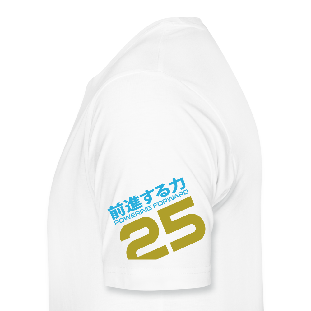 Powering Forward - Blue Robot on white - Premium T-Shirt - white