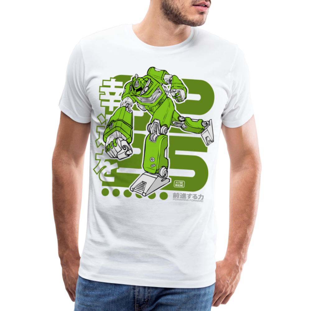 Powering Forward - Green Robot on White - Men’s Premium T-Shirt - white