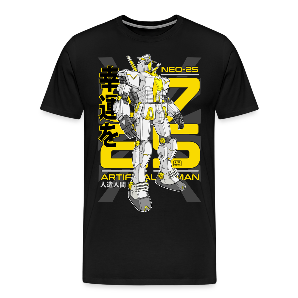 Neo-25 Robot Yellow on black - Men’s Premium T-Shirt - black