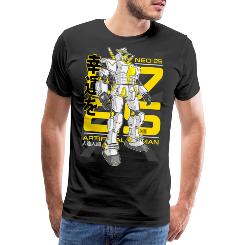 Neo-25 Robot Yellow on black - Men’s Premium T-Shirt - black