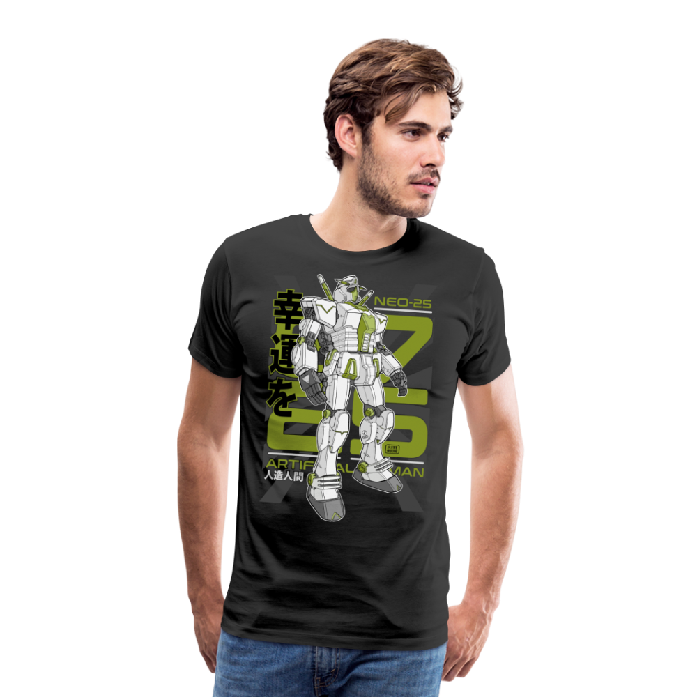 Neo-25 Robot Green on black - Men’s Premium T-Shirt - black