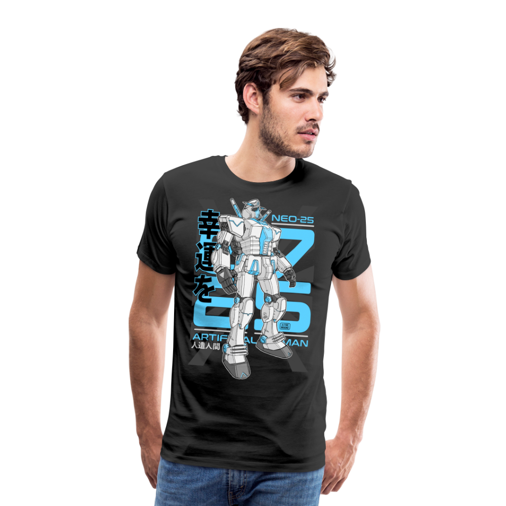 Neo-25 Robot Blue on black - Men’s Premium T-Shirt - black
