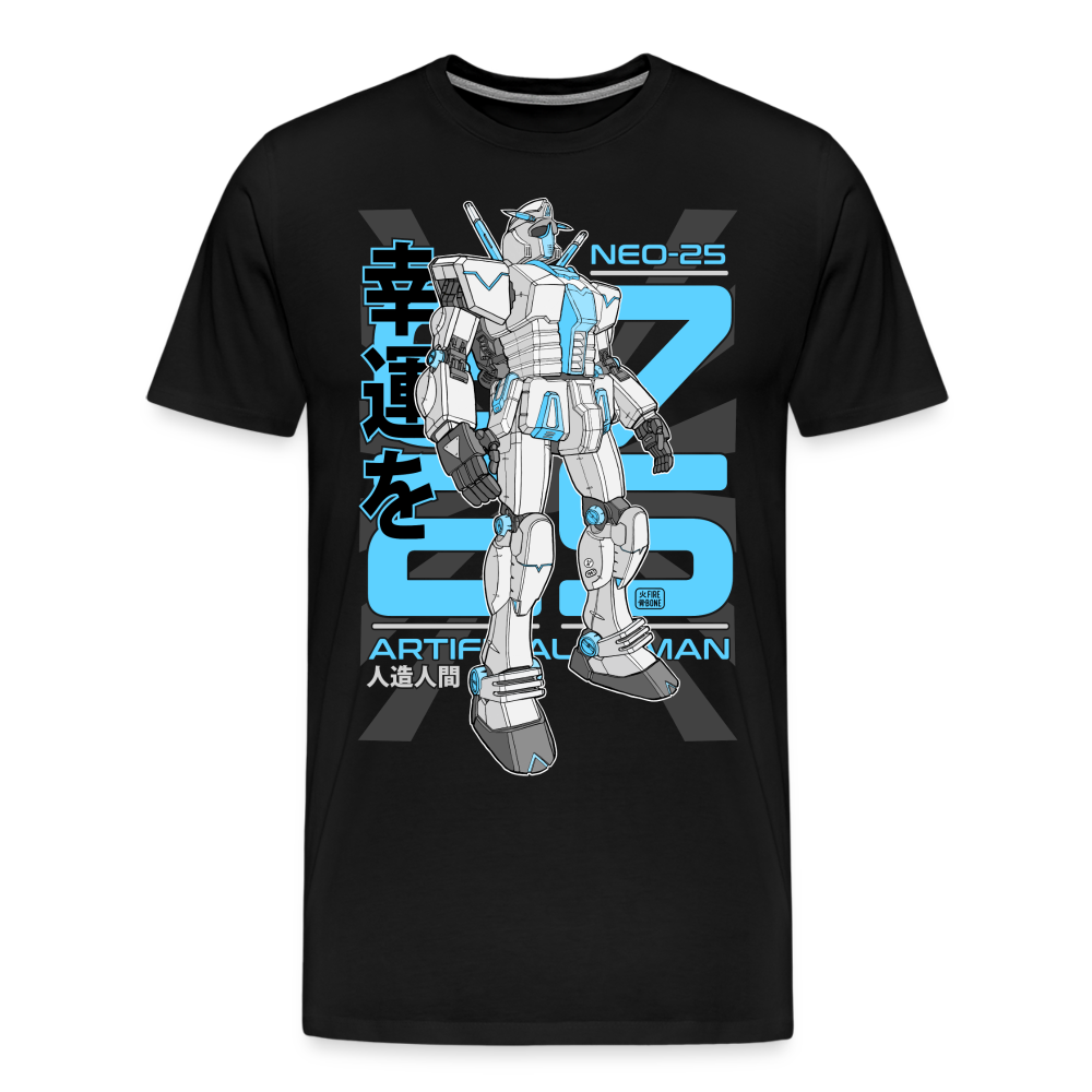 Neo-25 Robot Blue on black - Men’s Premium T-Shirt - black