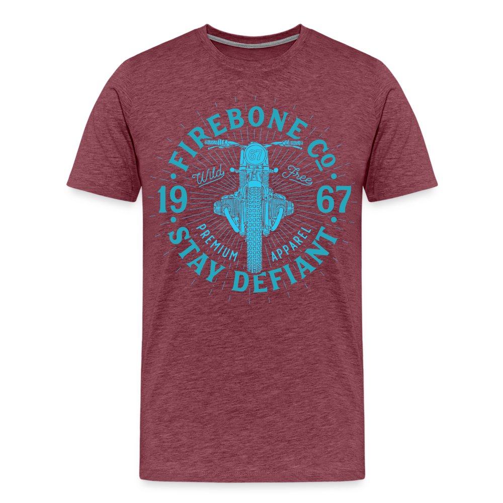 Wild and free bike - Premium t-shirt - heather burgundy
