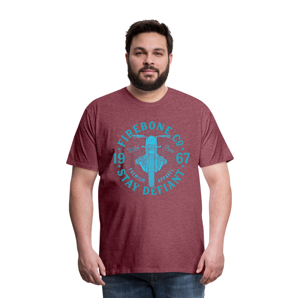 Wild and free bike - Premium t-shirt - heather burgundy