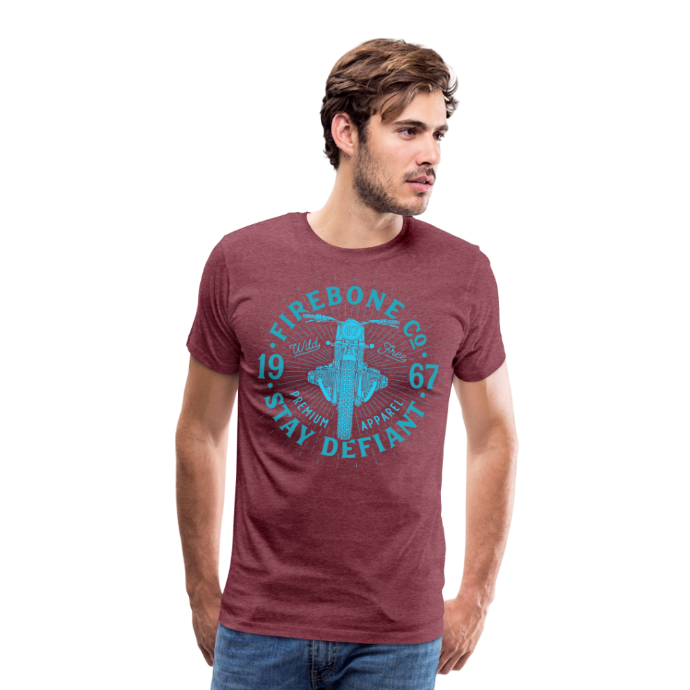 Wild and free bike - Premium t-shirt - heather burgundy