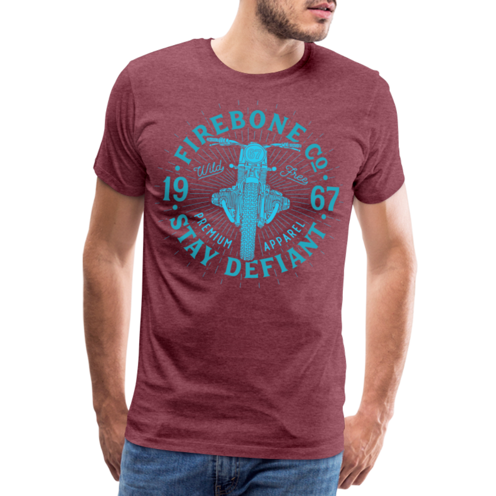 Wild and free bike - Premium t-shirt - heather burgundy