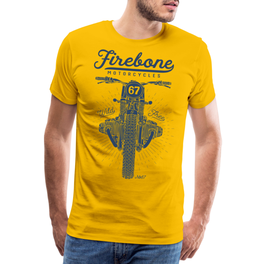 No.67 Firebone motorcycle t-shirt - sun yellow